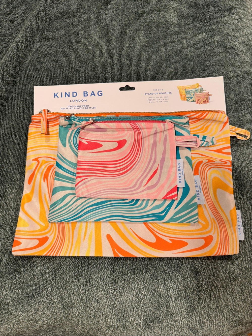 Kind Bag Multicolor Swirl Travel Pouch Set